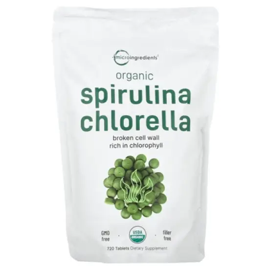 Micro Ingredients Organic Spirulina Chlorella, 720 Tablets image {2}
