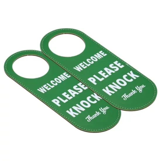 Unique Bargains PU Leather Waterproof Double-Side Office Meeting Privacy Door Hanger Sign image {7}