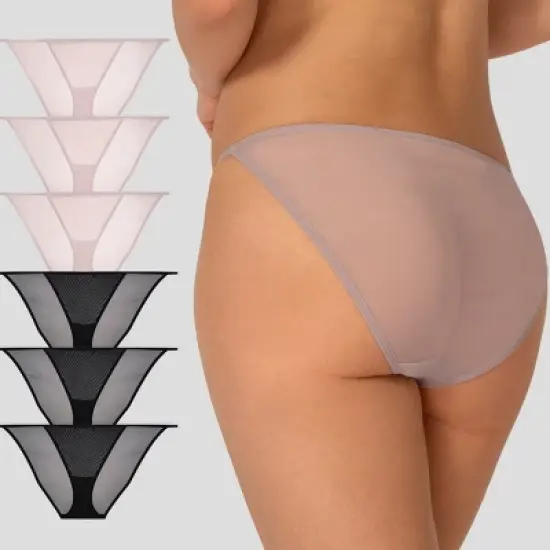 Smart and Sexy Women's Mesh String Panty 6 Packs image {2}