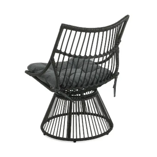 Christopher Knight Home Caryl Outdoor Wicker Chair and Side Table Set with Cushion image {7}