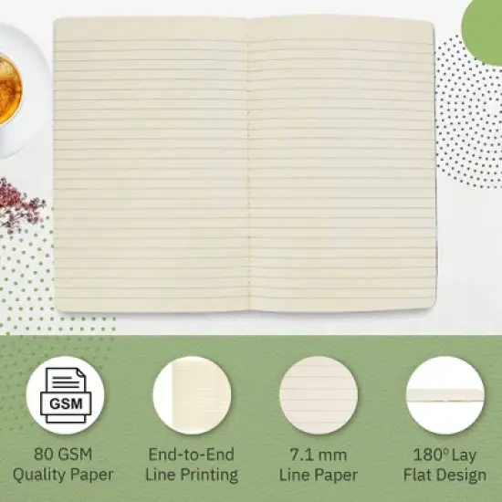 Paper Junkie A5 Lined Notebooks with Softcover - College Ruled Notebook - 92 pages, 5.5" x 8.3" (Wine, 6 pack) image {4}