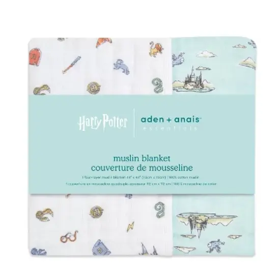 aden + anais Muslin Reversible Blanket Hogwarts Essentials image {1}
