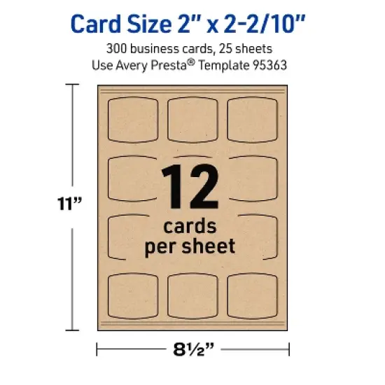 Avery Arched Business Cards, 2" x 2-2/10", Kraft Brown, 300 Total image {4}