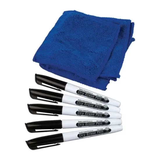 Teacher Created Resources&reg; Dry Erase Pens & Microfiber Towels Set, 5 Each, 10 Total Pieces image {4}