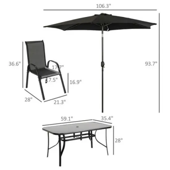 Resenkos 8 Pieces Patio Furniture Set, Outdoor Sectional Furniture, Umbrella, image {9}