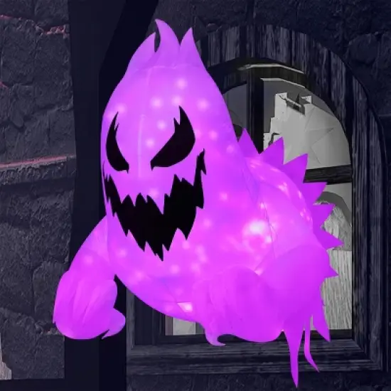 Joyfy 4.5 FT Tall Halloween Inflatable Outdoor Decoration, Inflatable Scary Ghost with Rotating LED for Halloween Window Yard Lawn Outdoor Decoration image {4}