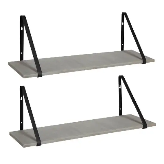 27.5" x 8.2" 2pk Soloman Wooden Shelf Set with Brackets - Kate & Laurel All Things Decor image {12}