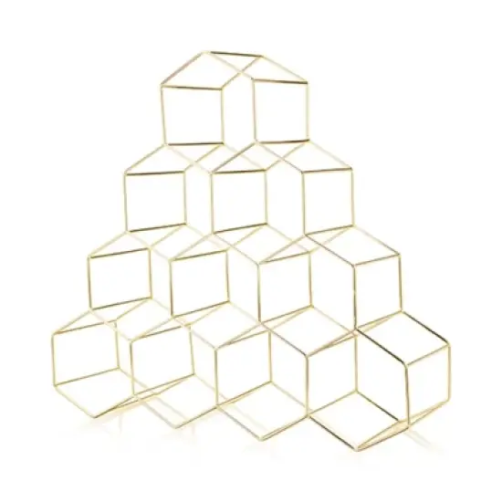 Viski Geo Gold Bottle Wine Rack, Honeycomb Design image {7}