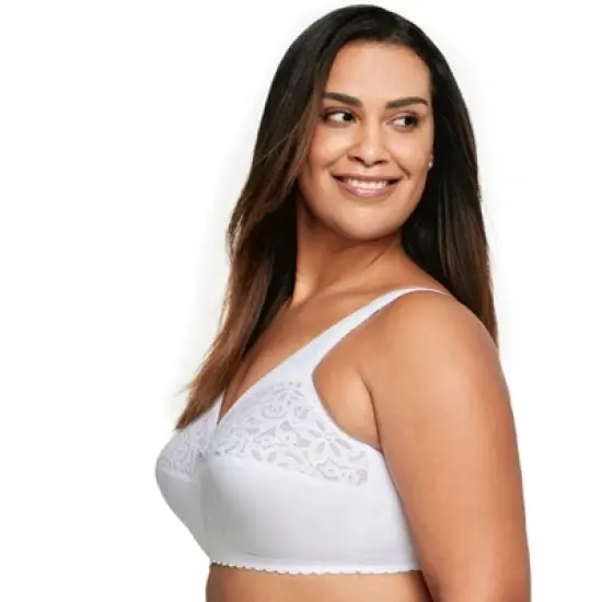 Glamorise Womens MagicLift Cotton Support Wirefree Bra 1001 White image {2}