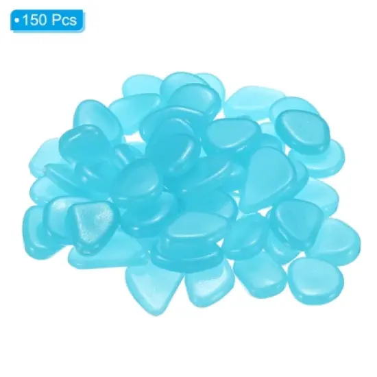 Unique Bargains Fish Tank Decoration Glow Rocks Pebbles 20-30mm 150 Pcs image {2}