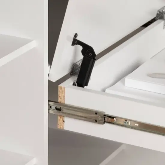 Twin Tiara Loft Bed with Desk   Pure White  - South Shore image {5}