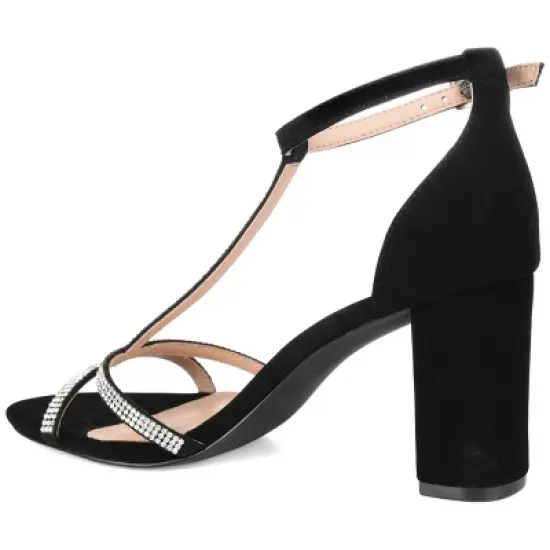 Journee Collection Womens Denali Open Toe Mid Block Heel Pumps image {6}