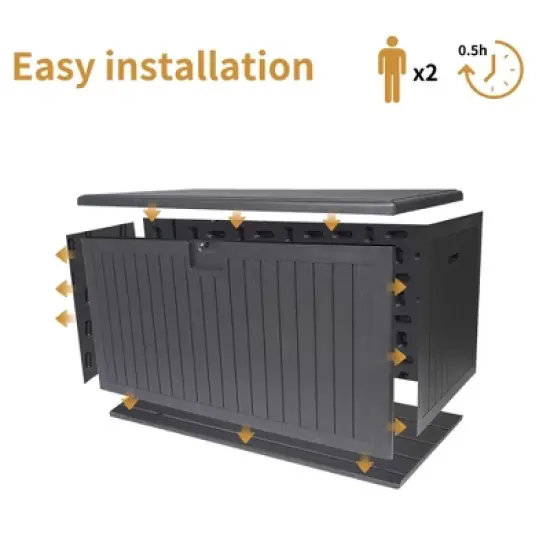 Gulches 260 Gallon Outdoor Deck Box Waterproof, Large Patio Storage Box with Lockable for Patio Furniture Cushions, Pool Accessories, Garden Tools image {6}