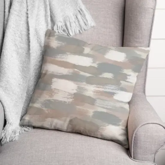 Creative Products Gray Brushstroke Pattern 18x18 Indoor / Outdoor Pillow image {2}