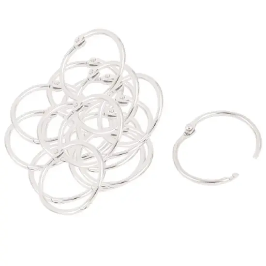 Unique Bargains Office Metal Loose Leaf Ring Hinge Snap Binder Silver Tone 1.2" Dia 17 Pcs image {5}