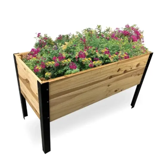 35" Wide Rectangular Wooden Elevated Garden Bed with Legs Tan - Backyard Expressions image {1}
