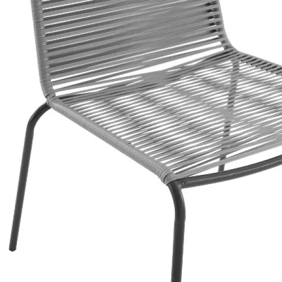 Fenton 4pk Outdoor Wicker Stackable Chairs - Gray - Crosley image {8}