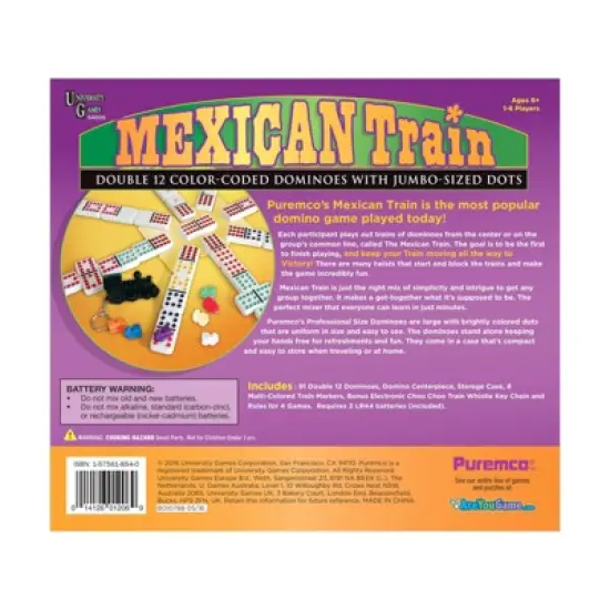 Mexican Train Double 12 Color Dot Dominoes - Professional Size Board Game image {2}