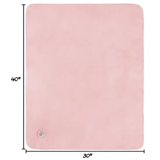 Waterproof Pet Blanket - 30x40-Inch Reversible Fleece Throw Protects Couches, Cars, and Beds from Spills, Stains, and Fur by PETMAKER (Pink) image {1}