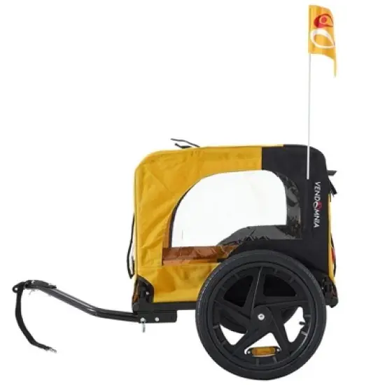 Foldable Dog Bike Trailers, Pet Bike Trailer With 16 Inch Wheels, Up To 88 Pounds Capacity, Internal Leash, Non-Slip Floor Mesh Dog Bike Trailer image {6}