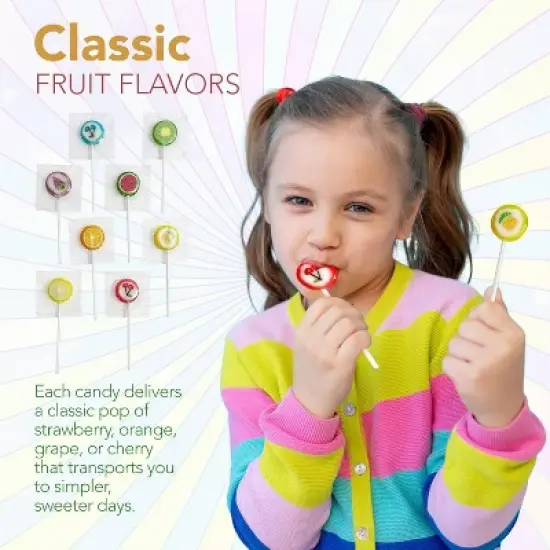 4E's Novelty Fruit Lollipops Bulk Set &ndash; 84 Individually Wrapped Suckers for Parties & Treat Bags, 1.1lb image {3}
