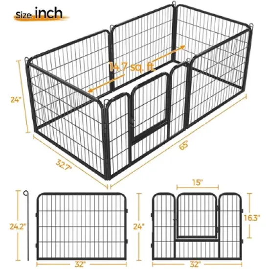 Yaheetech 6-Panel Heavy Duty Dog Playpen Fence for Outdoor Indoor image {2}