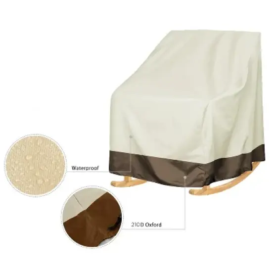 Rocker Chair Cover  420D Waterproof Patio Outdoor 2 Piece Set image {2}