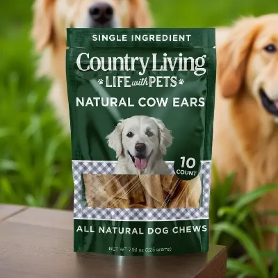 Country Living Natural Cow Ears Dog Chews &ndash; 10 Count Bag &ndash; All-Natural, Single-Ingredient, Long-Lasting Dog Chews image {4}