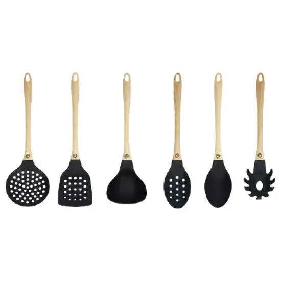 MasterChef&reg; 6-Piece Utensil Set with Ergonomic Soft-Touch Handles in Black image {1}