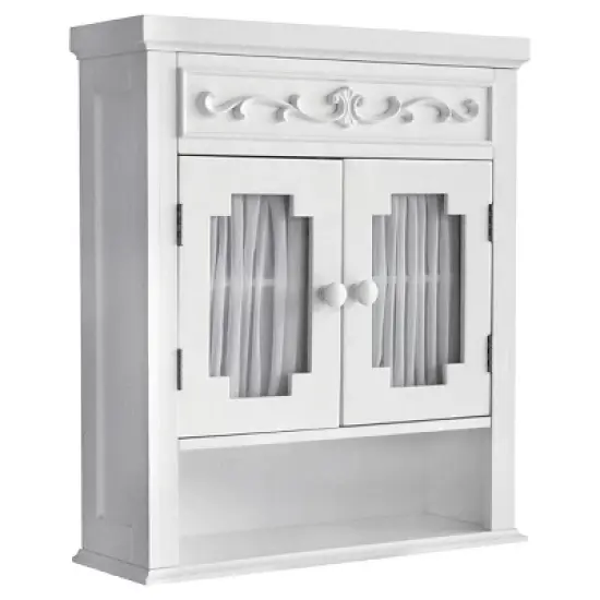 Lisbon Wall Cabinet White - Elegant Home Fashions image {1}