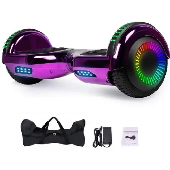 GlareWheel M3 Hoverboard LED Light Bluetooth Chrome Purple image {6}