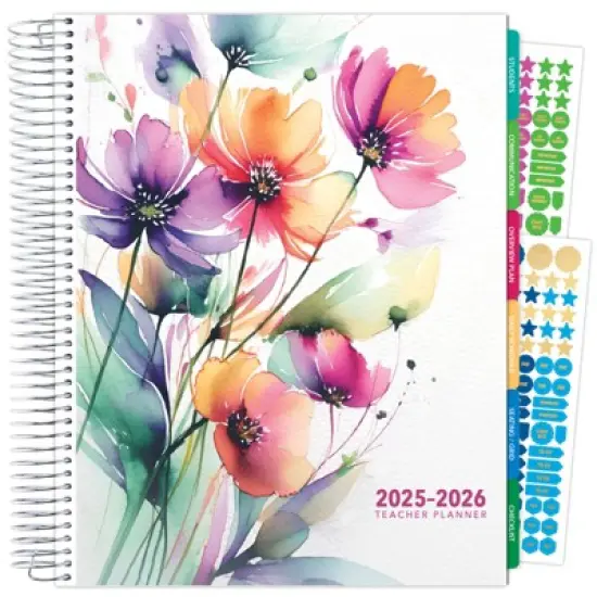 Global Printed Products Deluxe Teacher AY 2025-2026 Planner - 8.5"x11" (Rainbow Floral) image {8}