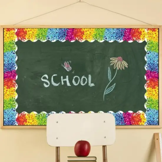 Wrapables 60 Feet Bulletin Board Border Trim Stickers, Confetti image {2}