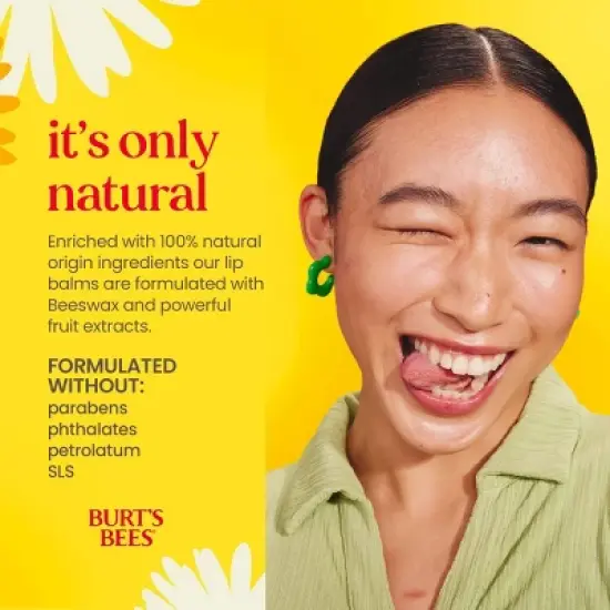 Burt's Bees Moisturizing Lip Balm - Tropical Fruit - 4pk image {4}
