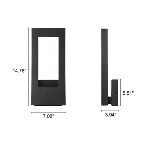 LLHZSY 2-Light 24W Matte Integrate LED Outdoor Wall Light Fixture 14 4/5" Exterior Light Fixture for Post Porch Yard Patio image {8}