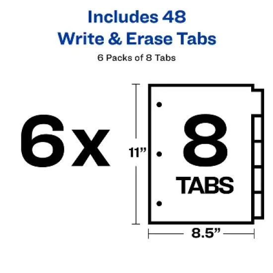 Avery Big Tab Write & Erase 8-Tab Dividers (6-Pack of 23079) image {8}