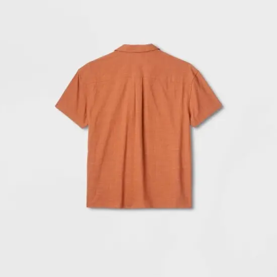 Latino Heritage Month Adult Short Sleeve Floral Woven Button-Down Shirt - Orange image {2}