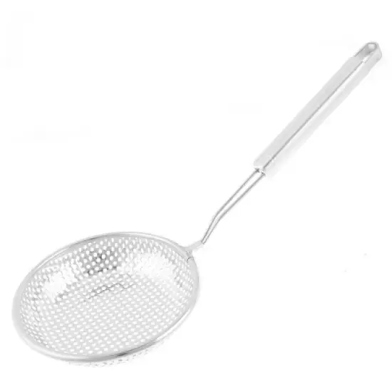 Unique Bargains Home Restaurant Stainless Steel Perforated Ladle Strainer Silver Tone 5.5" Dia image {6}