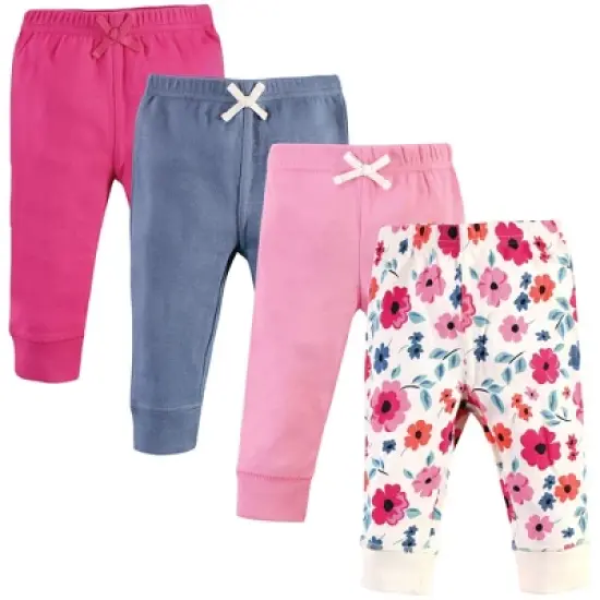 Touched by Nature Baby and Toddler Girl Organic Cotton Pants 4pk, Garden Floral image {6}