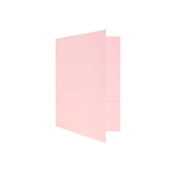 JAM Paper Premium Matte Cardstock Two-Pocket Presentation Folders Baby Pink 28876675D image {3}