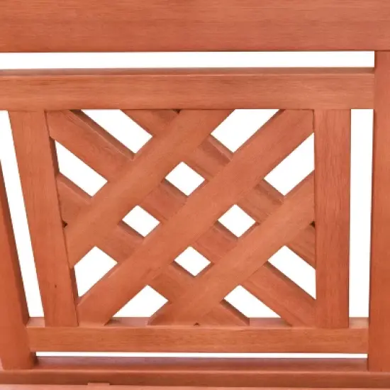 Vifah 3pc Malibu Eucalyptus Outdoor Patio Dining Set with 48" Benches Tan image {4}