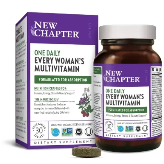 New Chapter Every Women's One Daily for Immune, Beauty + Energy Support Multivitamin Tablets - 30ct image {1}