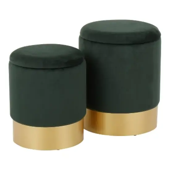 Set of 2 Marla Contemporary Glam Nesting Ottomans - LumiSource image {8}