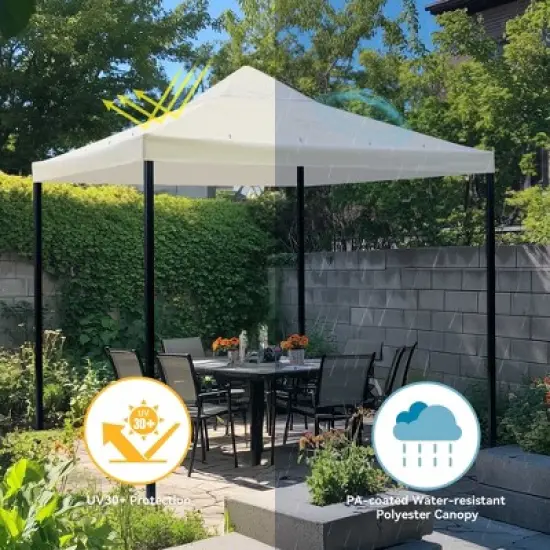 Yescom 10x10Ft Gazebo Top Replacement for beach cabanas for 1 Tier Outdoor Canopy Cover Patio Garden Yard Party White image {5}