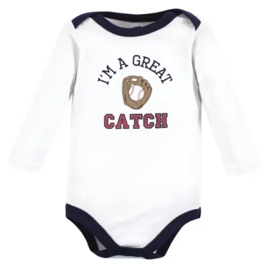 Hudson Baby Unisex Baby Cotton Long-Sleeve Bodysuits, Sports Stripes image {3}