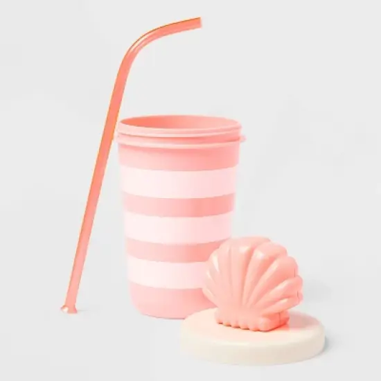 17 fl oz Tumbler with Figural Shell Lid Pink - Sun Squad&trade; image {1}