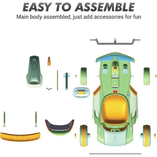 Go Kart for Kids, 24V Drift Kart with 2X200W Strong Motor, 7AH Big Battery, Electric Pedals, Electric Go Kart Outdoor Race Toy image {5}