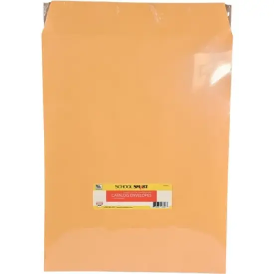 School Smart Catalog Envelopes with Ungummed Flaps, 14 x 18 Inches, Kraft Brown, Pack of 25 image {6}