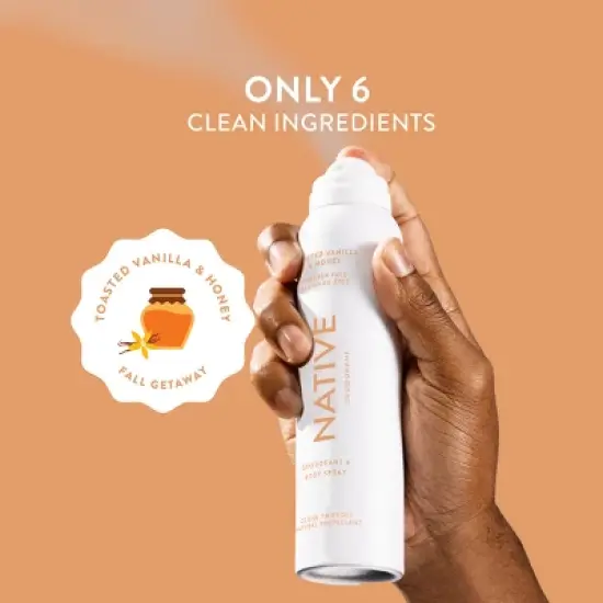 Native Limited Edition Fall Getaway Deodorant Spray - Toasted Vanilla & Honey - 3.5 fl oz image {3}