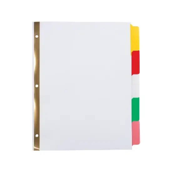 MyOfficeInnovations Big Tab Write-On Blank Paper Dividers 5-Tab Multicolor 4 Sets/PK 477148 image {1}
